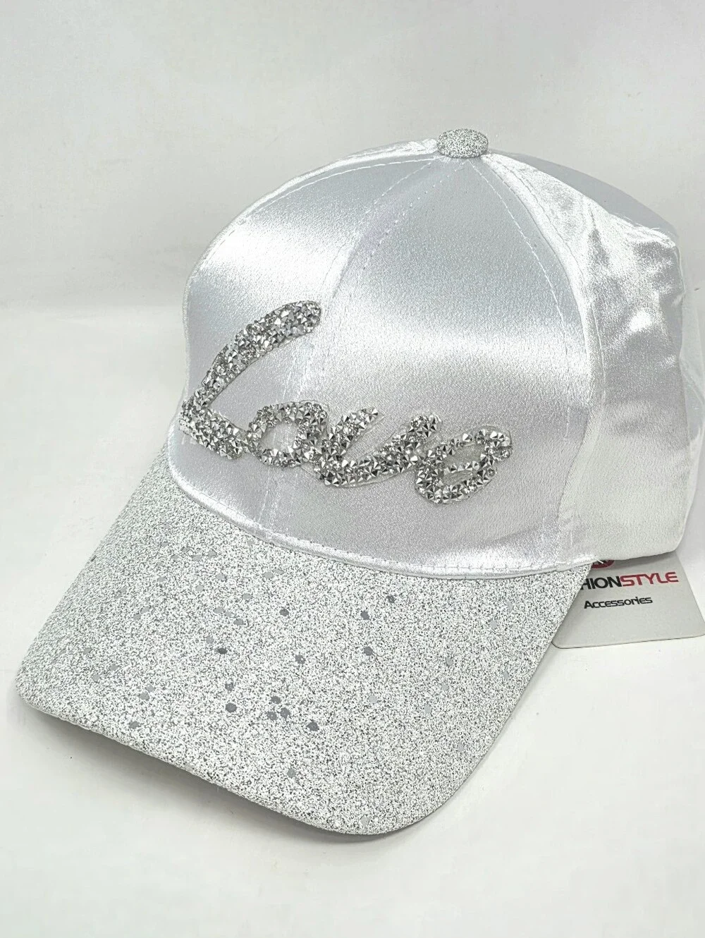 Fashion Style White Satin Rhinestone 
